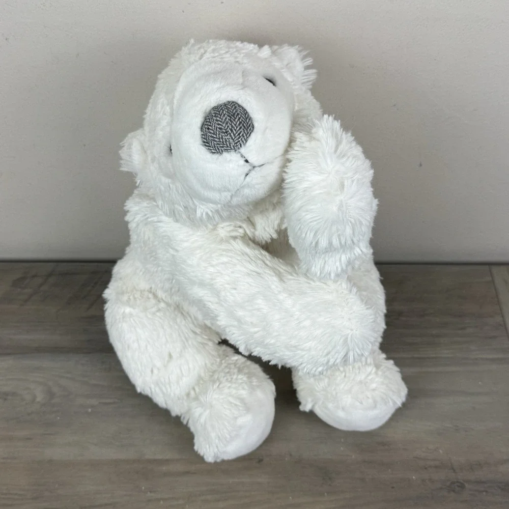 Pier 1 Imports White Polar Bear Plush Stuffed Animal Floppy Laying 20